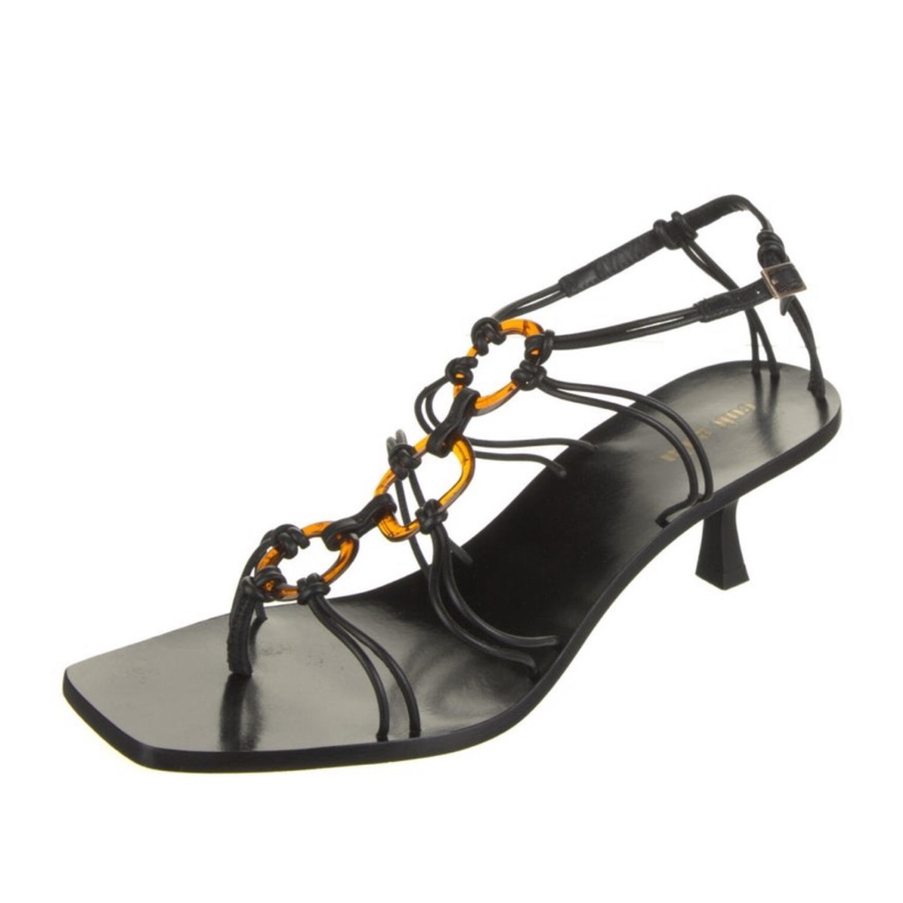 Cult Gaia Leather T-Strap Sandals size US 9/IT 39